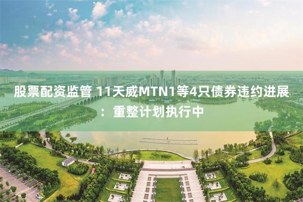 股票配资监管 11天威MTN1等4只债券违约进展：重整计划执行中