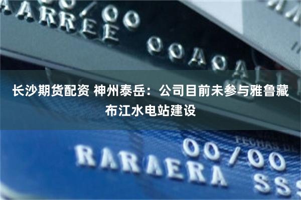 长沙期货配资 神州泰岳：公司目前未参与雅鲁藏布江水电站建设