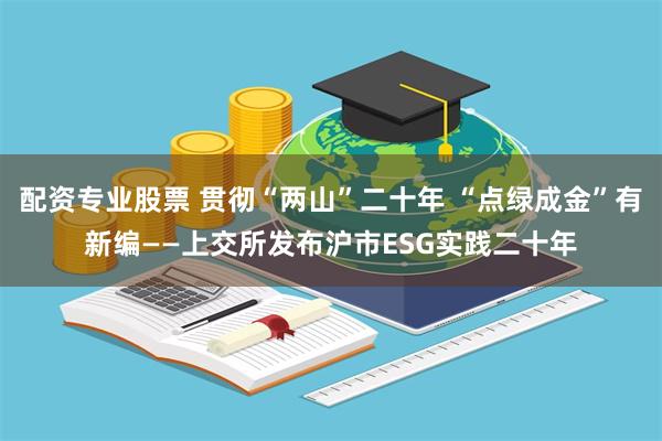 配资专业股票 贯彻“两山”二十年 “点绿成金”有新编——上交所发布沪市ESG实践二十年